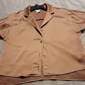 Rachel Zoe Tan Button-Up Blouse